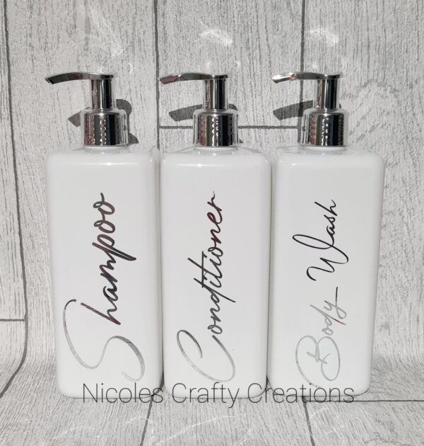 White square personalised bottles